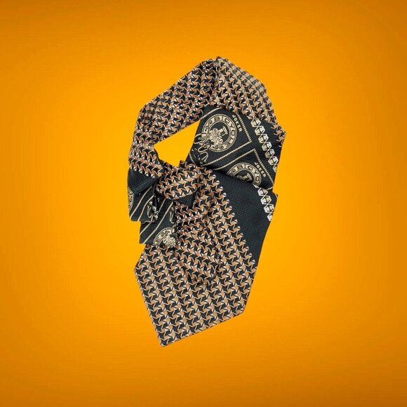 Men's Green Ascot Tie - Vintage Ascot Scarf. - Picture 1 of 8